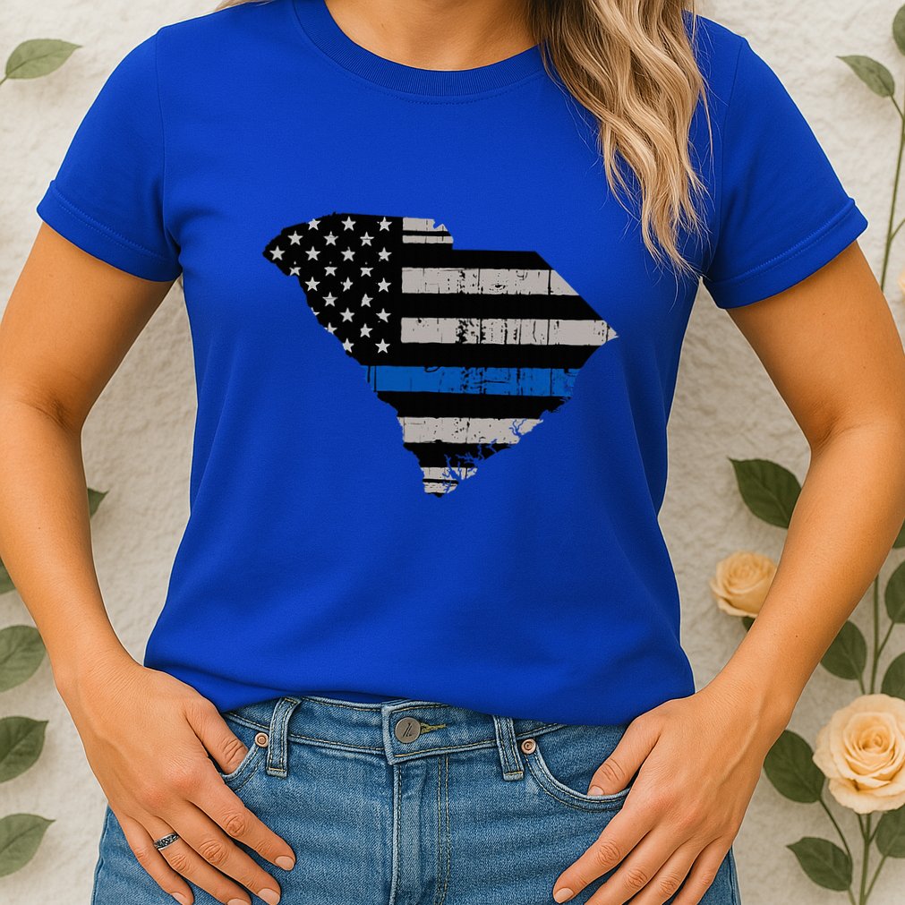 Support Law Enforcement South Carolina Police Officer Womens T-Shirt