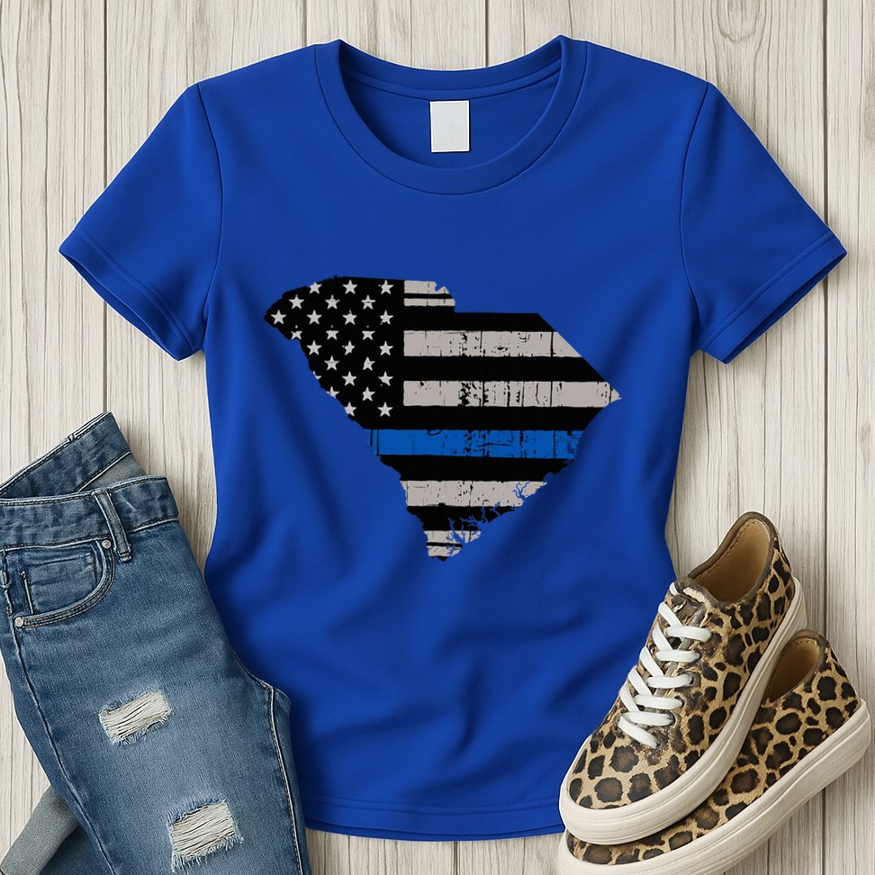 Support Law Enforcement South Carolina Police Officer Womens T-Shirt