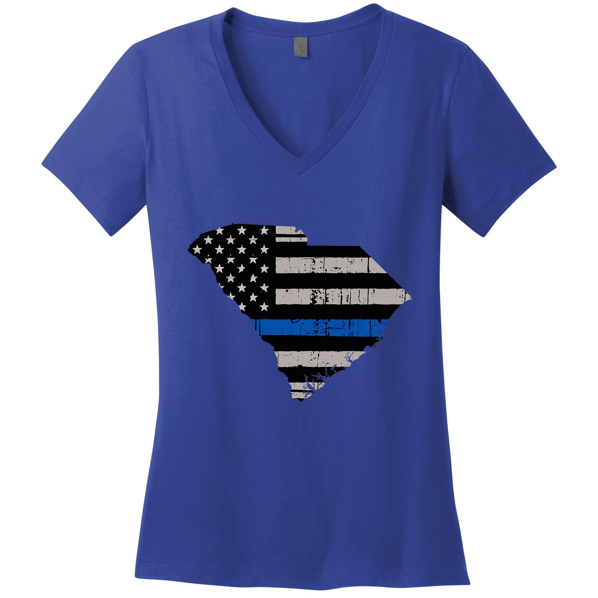 Support Law Enforcement South Carolina Police Officer Women's V-Neck T-Shirt
