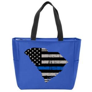 Support Law Enforcement South Carolina Police Officer Zip Tote Bag