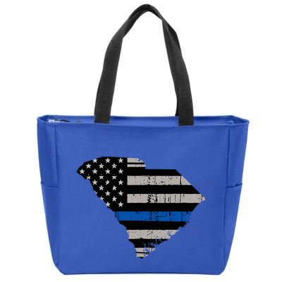 Support Law Enforcement South Carolina Police Officer Zip Tote Bag