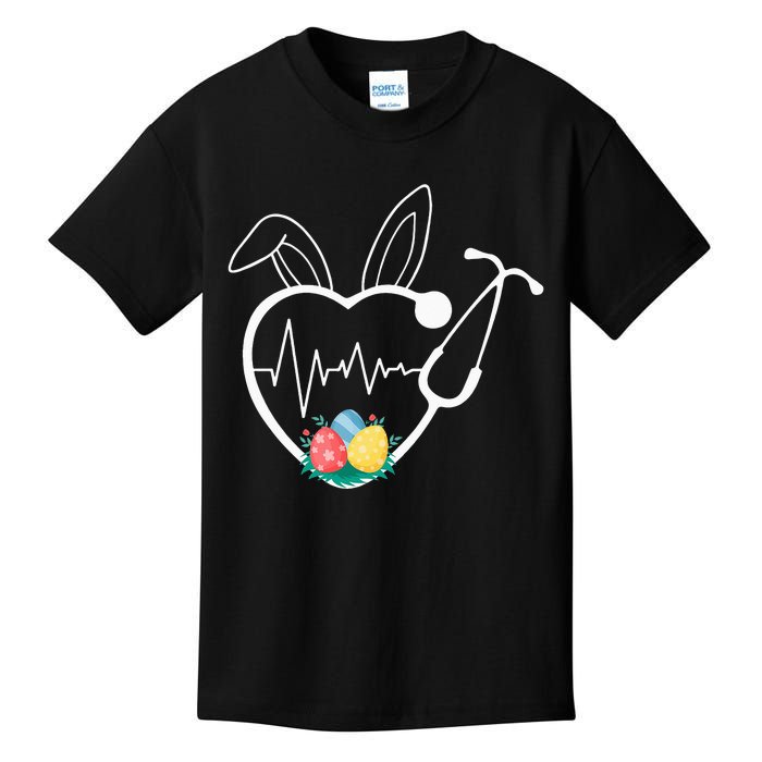 Stethoscope Love Easter Nurse Life Egg Nurse Easter Bunny Kids T-Shirt