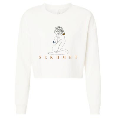 Sekhmet Lioness Egyptian Goddess Of Healing Cropped Pullover Crew