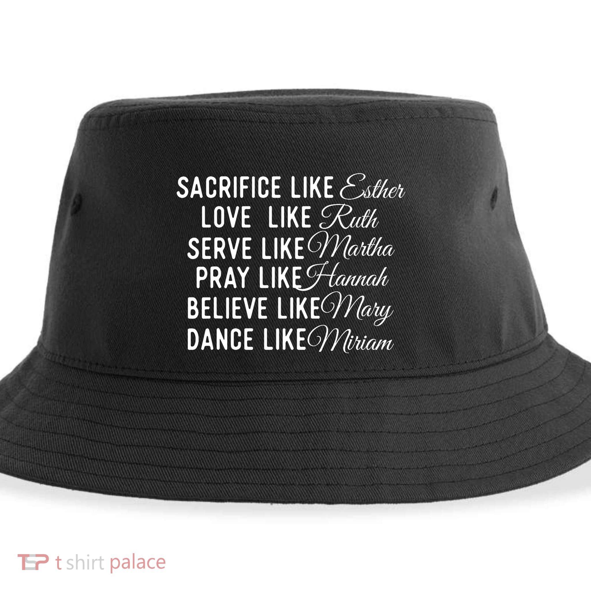 Sacrifice Like Esther Love Like Ruth Christian Faith Jesus Sustainable Bucket Hat