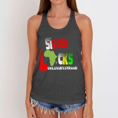 Sisterlocks Love Every Hair Strand Family Cool Gift Women's Knotted Racerback Tank