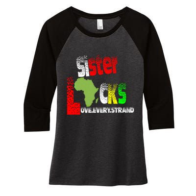 Sisterlocks Love Every Hair Strand Family Cool Gift Women's Tri-Blend 3/4-Sleeve Raglan Shirt