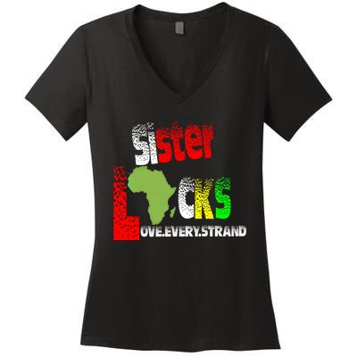 Sisterlocks Love Every Hair Strand Family Cool Gift Women's V-Neck T-Shirt