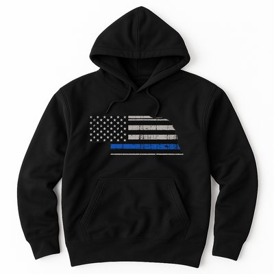 Support Law Enforcement Nebraska Police Officer Blue Hoodie