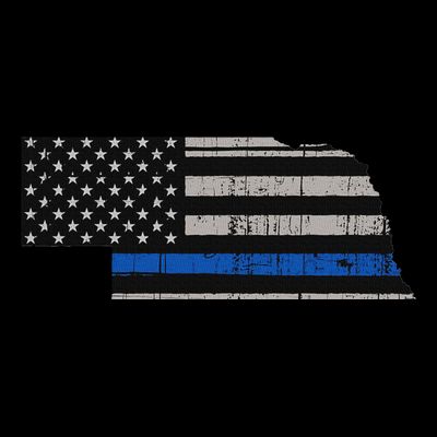 Support Law Enforcement Nebraska Police Officer Blue T-Shirt