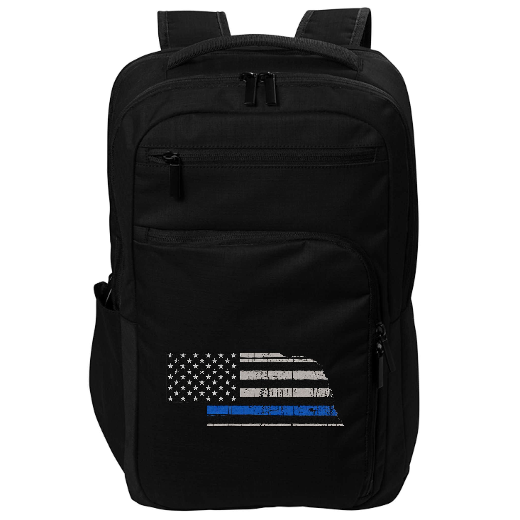 Support Law Enforcement Nebraska Police Officer Blue Impact Tech Backpack