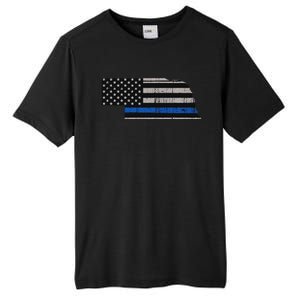 Support Law Enforcement Nebraska Police Officer Blue Tall Fusion ChromaSoft Performance T-Shirt