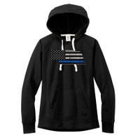 Support Law Enforcement Nebraska Police Officer Blue Women's Fleece Hoodie