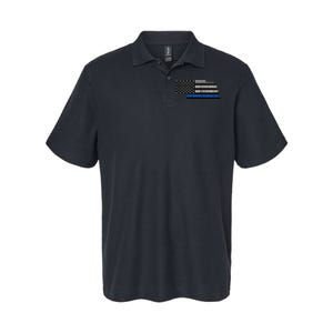 Support Law Enforcement Nebraska Police Officer Blue Softstyle Adult Sport Polo