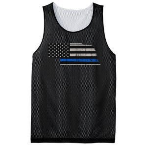 Support Law Enforcement Nebraska Police Officer Blue Mesh Reversible Basketball Jersey Tank