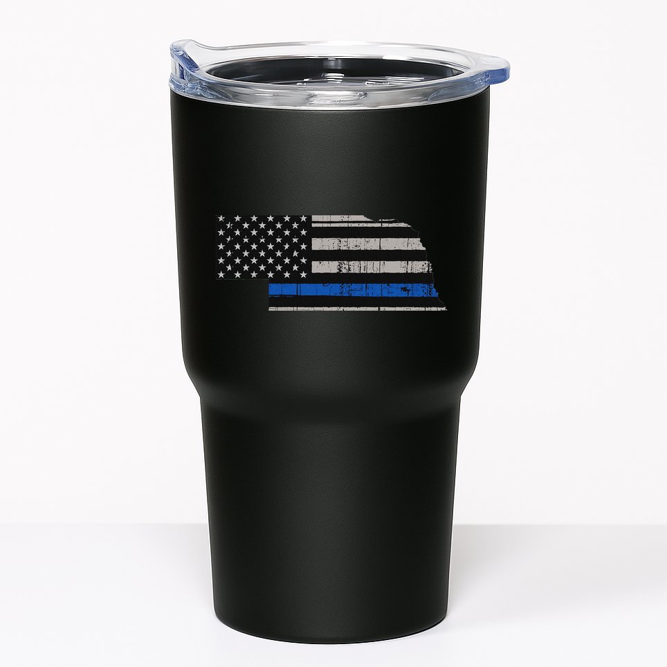 Support Law Enforcement Nebraska Police Officer Blue Tumbler