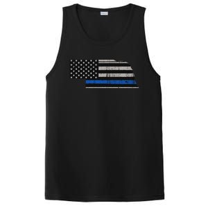 Support Law Enforcement Nebraska Police Officer Blue PosiCharge Competitor Tank