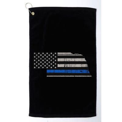 Support Law Enforcement Nebraska Police Officer Blue Golf Towel