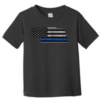 Support Law Enforcement Nebraska Police Officer Blue Toddler T-Shirt