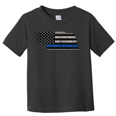 Support Law Enforcement Nebraska Police Officer Blue Toddler T-Shirt