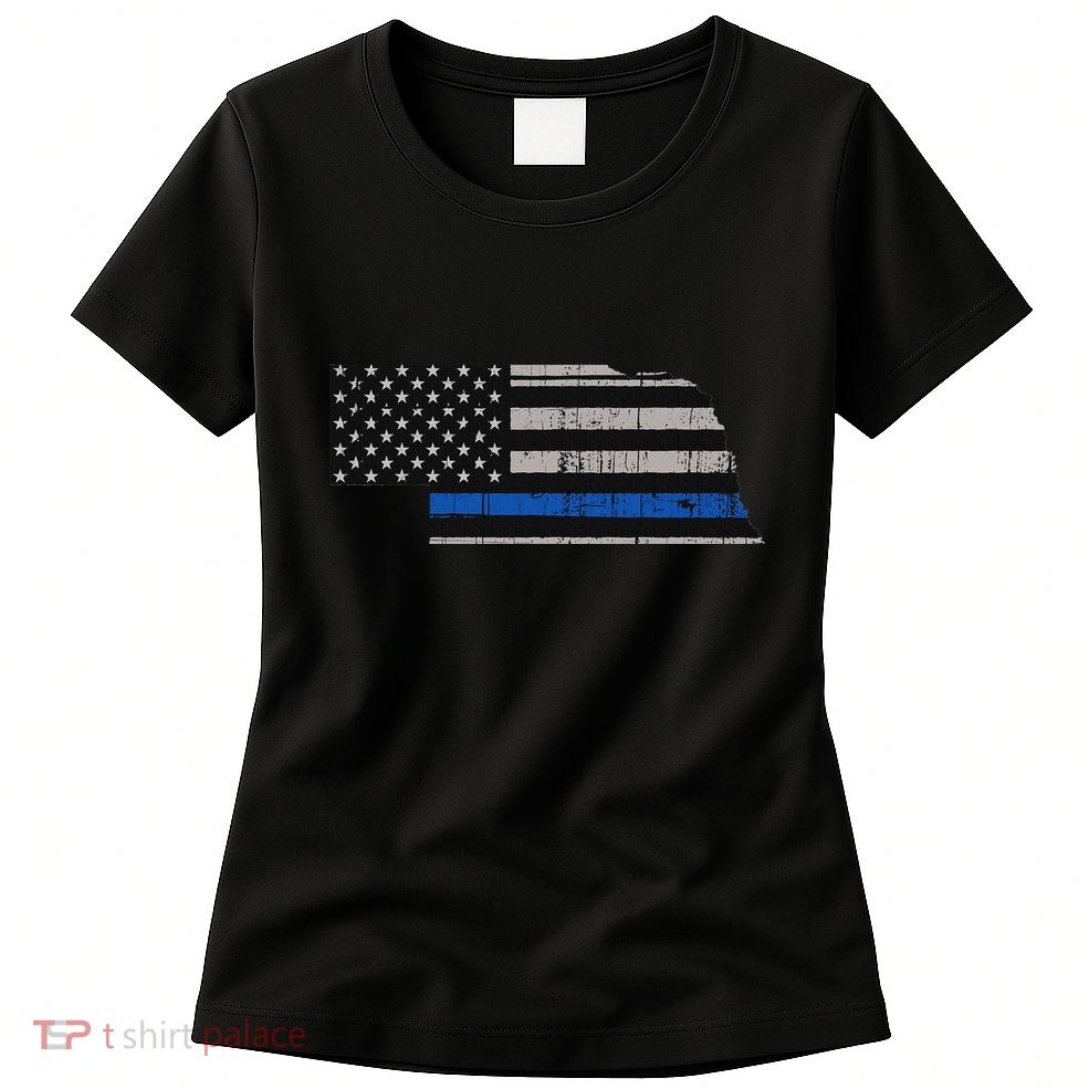 Support Law Enforcement Nebraska Police Officer Blue Women's T-Shirt