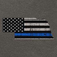 Support Law Enforcement Nebraska Police Officer Blue Cotton Canvas Backpack