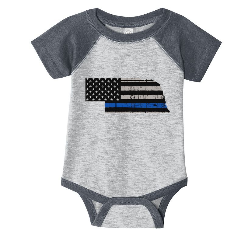 Support Law Enforcement Nebraska Police Officer Blue Infant Baby Jersey Bodysuit