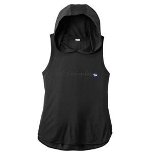 Simple Love El Salvadorian Flag Heart On El Salvador Ladies PosiCharge Tri-Blend Wicking Draft Hoodie Tank