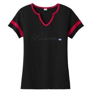 Simple Love El Salvadorian Flag Heart On El Salvador Ladies Halftime Notch Neck Tee