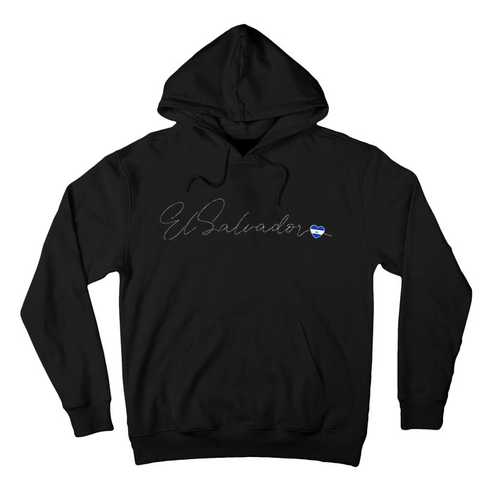 Simple Love El Salvadorian Flag Heart On El Salvador Hoodie