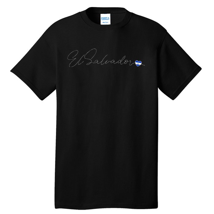 Simple Love El Salvadorian Flag Heart On El Salvador Tall T-Shirt