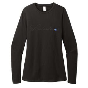 Simple Love El Salvadorian Flag Heart On El Salvador Womens CVC Long Sleeve Shirt