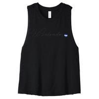 Simple Love El Salvadorian Flag Heart On El Salvador Women's Racerback Cropped Tank