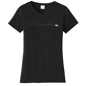 Simple Love El Salvadorian Flag Heart On El Salvador Women's T-Shirt