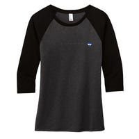 Simple Love El Salvadorian Flag Heart On El Salvador Women's Tri-Blend 3/4-Sleeve Raglan Shirt