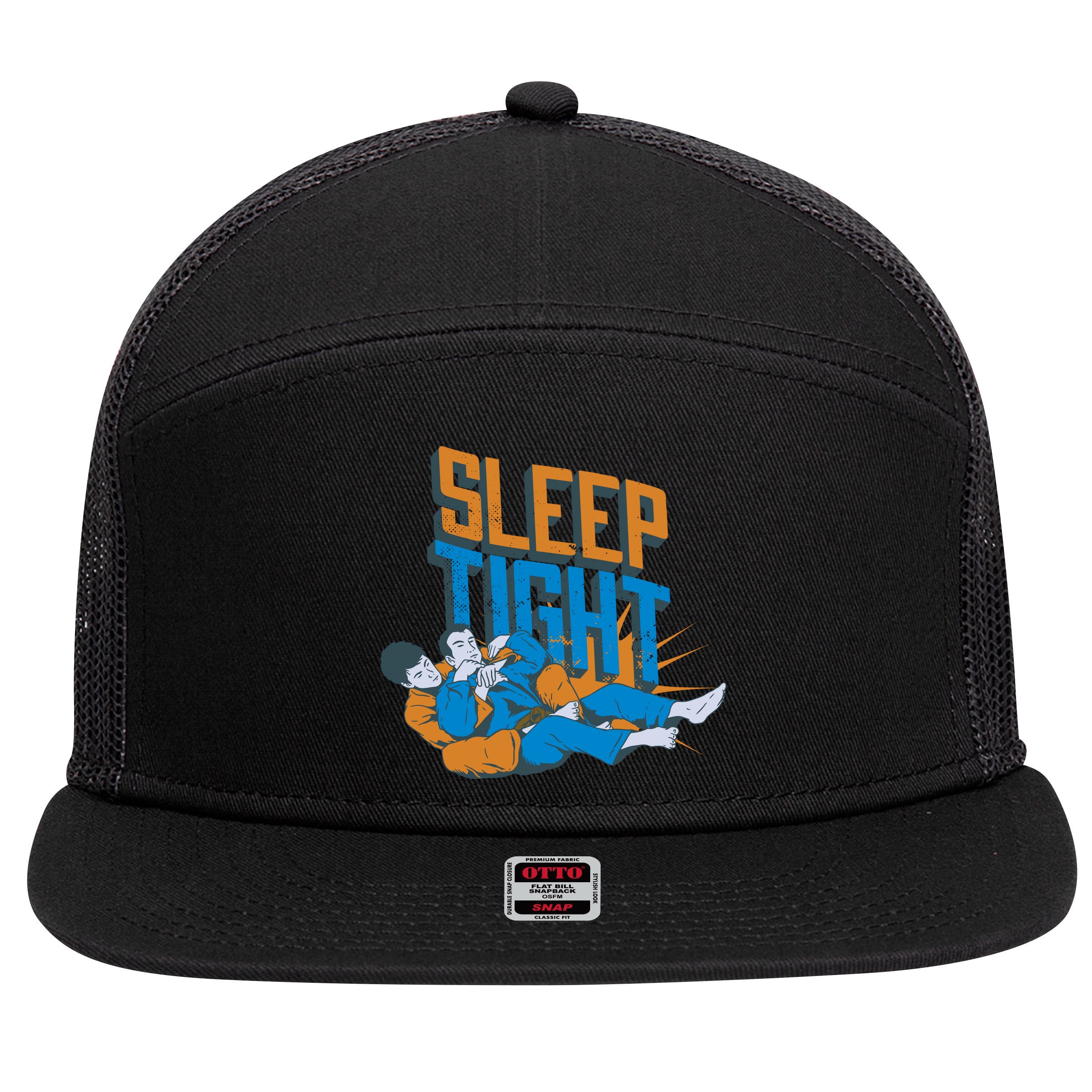 Sleep Tight Jiu Jitsu 7 Panel Mesh Trucker Snapback Hat