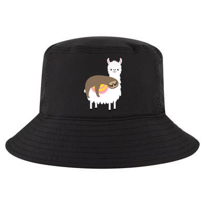 Sleeping Sloth On A Llama  Cool Comfort Performance Bucket Hat