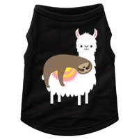 Sleeping Sloth On A Llama  Doggie Tank