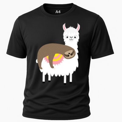 Sleeping Sloth On A Llama  Performance Shirt