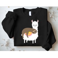 Sleeping Sloth On A Llama  Sweatshirt
