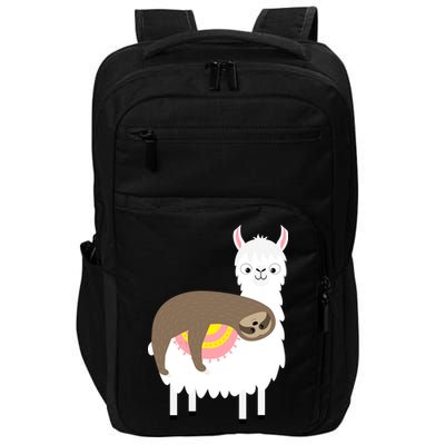 Sleeping Sloth On A Llama  Impact Tech Backpack