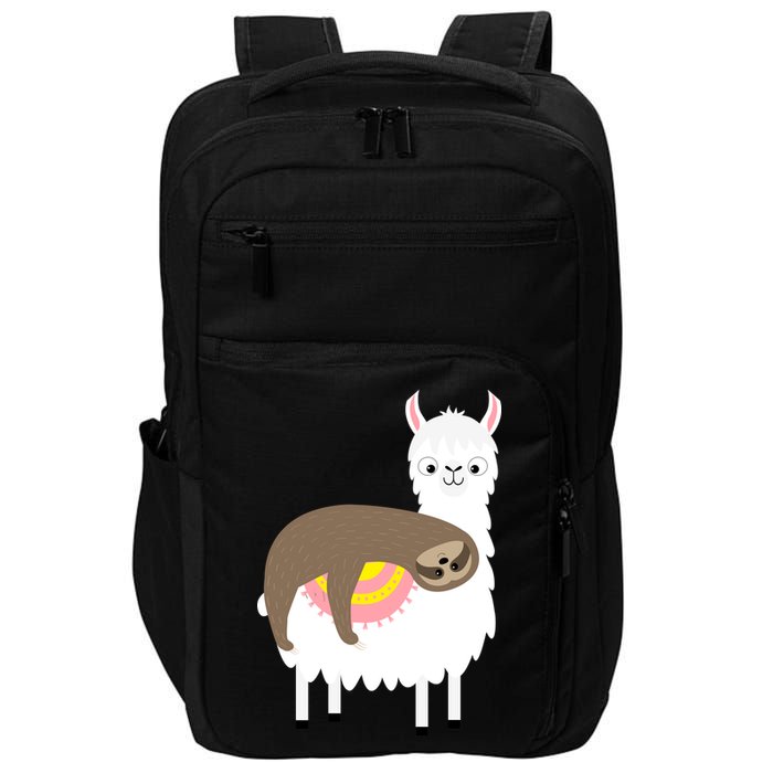 Sleeping Sloth On A Llama  Impact Tech Backpack