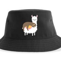 Sleeping Sloth On A Llama  Sustainable Bucket Hat