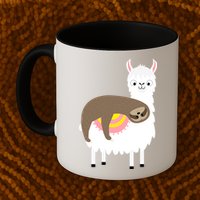Sleeping Sloth On A Llama  Mug