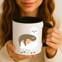 Sleeping Sloth On A Llama  Mug
