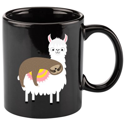 Sleeping Sloth On A Llama  11oz C Handle Ceramic Mug