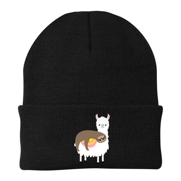 Sleeping Sloth On A Llama  Beanie