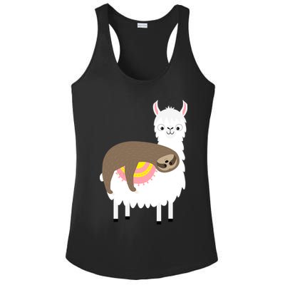 Sleeping Sloth On A Llama  Ladies PosiCharge Competitor Racerback Tank