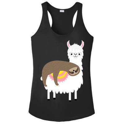 Sleeping Sloth On A Llama  Ladies PosiCharge Competitor Racerback Tank