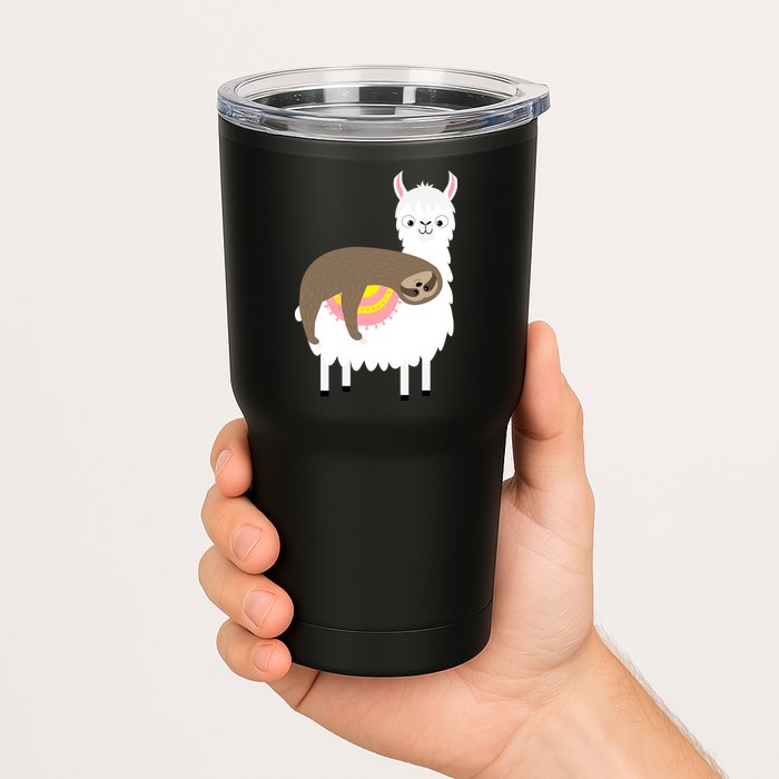 Sleeping Sloth On A Llama  Tumbler