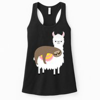 Sleeping Sloth On A Llama  Womens Tank Top